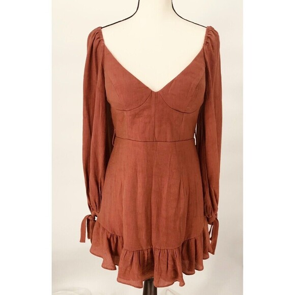 Saint + Secrets Brown Fit & Flare Midi‎ Dress - Women's Size Medium - Picture 1 of 11